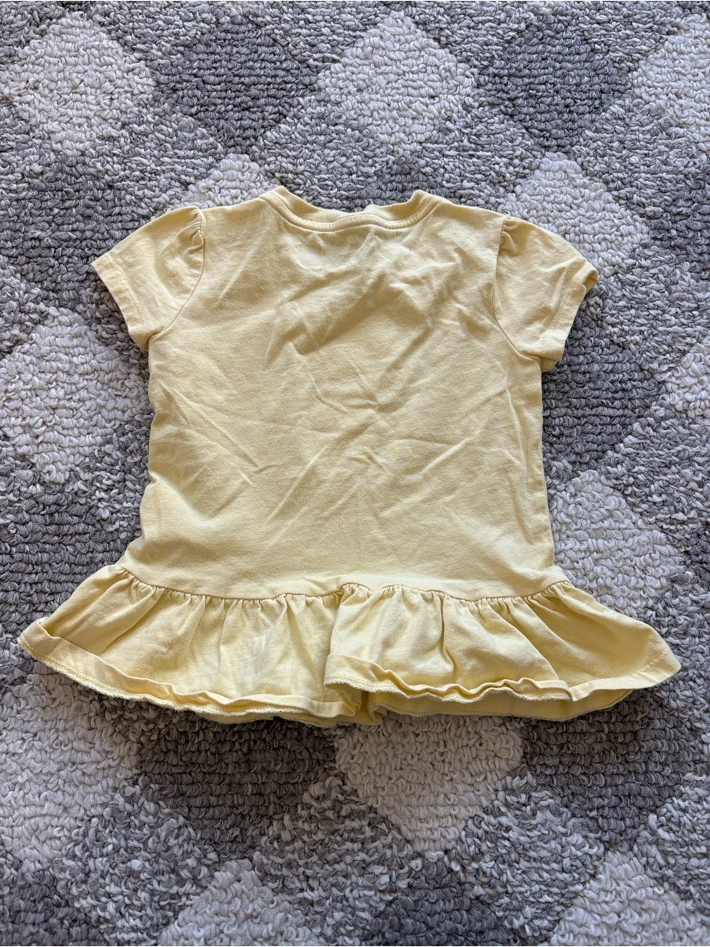 RALPH LAUREN TENNIS POLO BEAR YELLOW COTTON JERSEY PEPLUM TEE BABY 24m